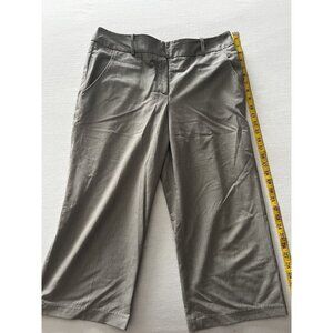 Sandro Womens Gray Wide-Leg Cropped Pants Size 12 Polyester/Viscose Blend